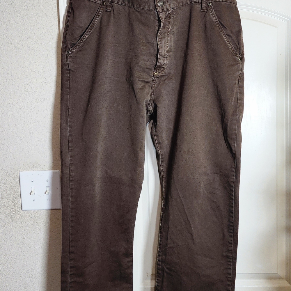 Territory Ahead Men's‎ Pants 38x32 Preppy Academia Brown Textured Cuffed Hem